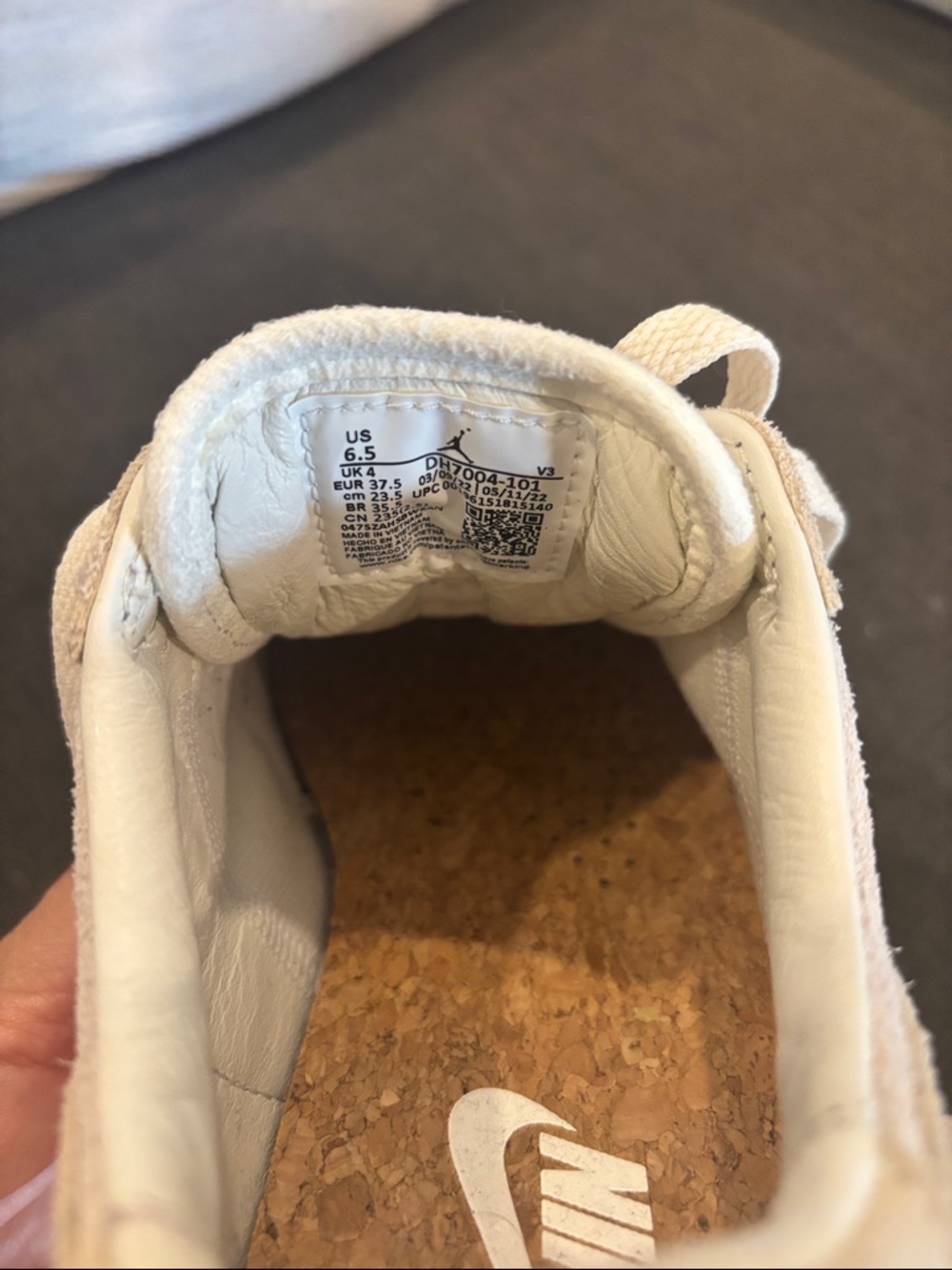 Women's Suede Lace-Up Sneakers in Light Beige - Picture 4 of 6